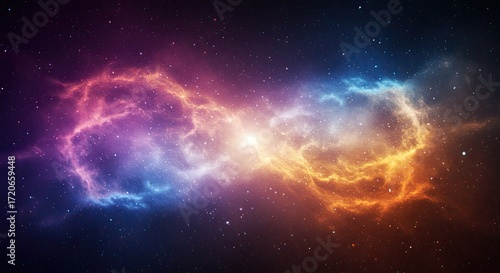 Wallpaper Mural Cosmic Aura Mystical Light Gradients, pulling us into the vastness of space where light and shadow dance together, creating endless possibilities. Torontodigital.ca