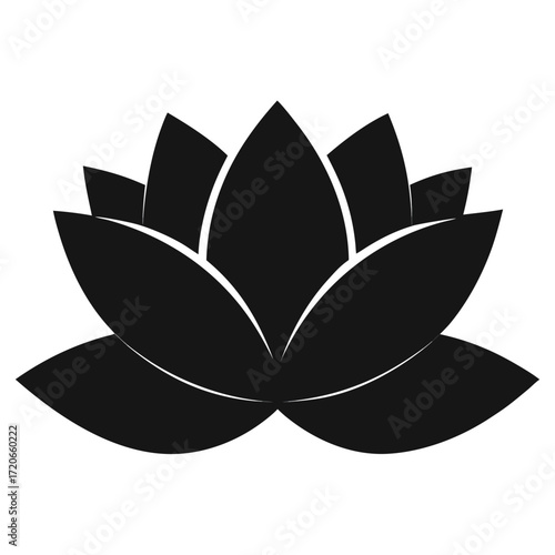 nymphaea alba var rubra silhouette ( Red European White Waterlily, Scarlet Water Lily, Rubra Waterlily)  flower vector on white background