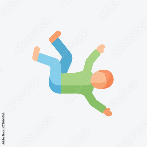 Child falling down isolated vector illustration kid tumble stumble accident mishap danger concept vector