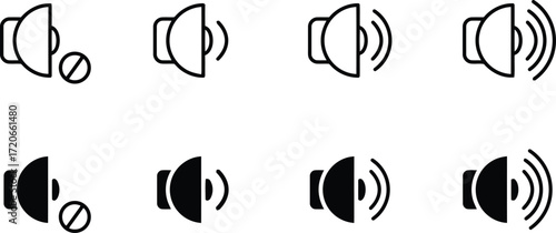 volume, radio, speaker, sound, audio, music, graphic, vector, minimalist, simple, monochrome, black and white
