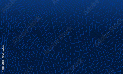 Blue twisted mesh fishing net texture background. Vector Illustration.