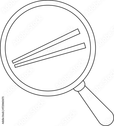 magnifying glass icon and chopstick icon
