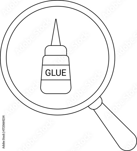 magnifying glass icon and glue icon
