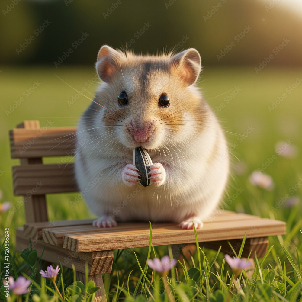 Fototapeta premium hamster in a garden