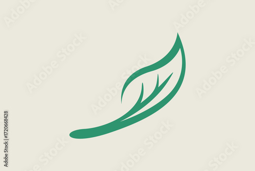 Green minimalist feminim leaf logo