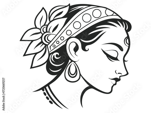 Traditional Goddess Durga Face Vector – Navratri 2025 Design