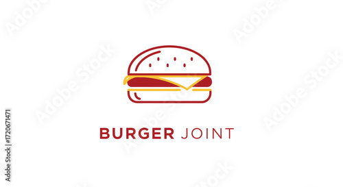 A minimalist logo featuring a stylized burger with cheese and a sesame seed bun, accompanied by the text "BURGER JOINT" below.