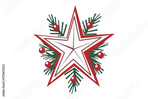 Festive star and snowflake graphic in modern colorful seasonal design