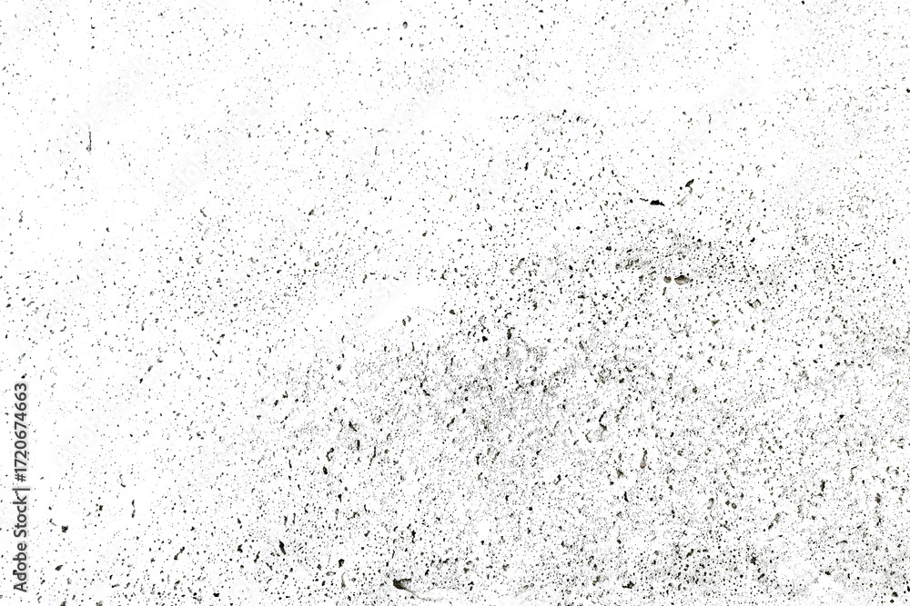 Fototapeta premium Abstract textured background with black speckles on white surface.