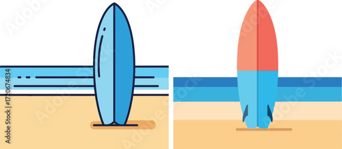 Surfboards by the Ocean Illustration
