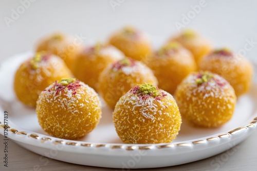 Wallpaper Mural Authentic Traditional Churma Na Ladoo Sweet Plate Premium Festival Cuisine for Joyful Family Celebrations and Cultural Marketing Campaigns in Modern Lifestyle Torontodigital.ca