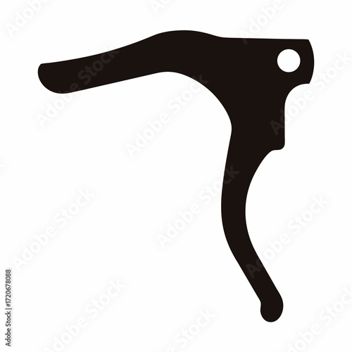 Black silhouette of a mechanical lever arm with an attachment point