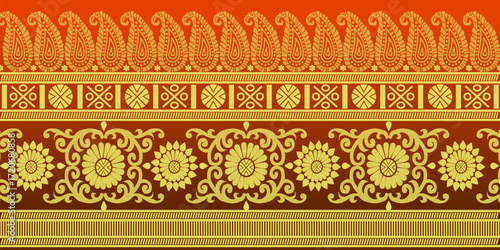 beautiful graphic saree design and this sari design is in Indian style which is for textile fashion industry and it can be used as wallpaper backdrop and website bg this style is originated in india 