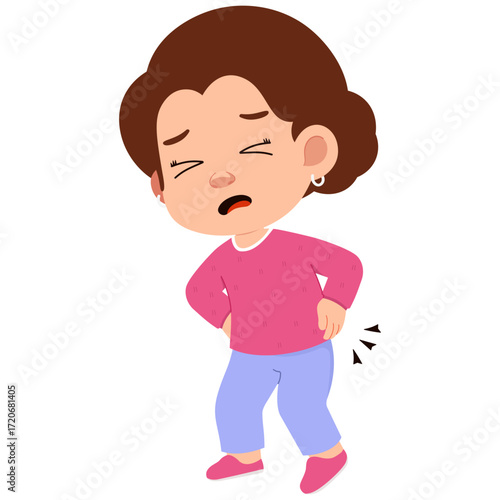 Illustration of Woman with Back Pain