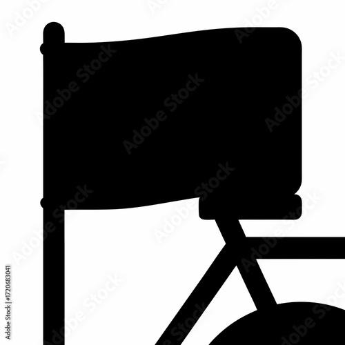 Simple Silhouette of a Director's Chair A Modern Graphic Illustration