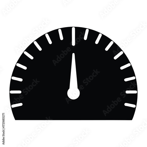 A minimalist speedometer graphic showing a moderate speed or level of performance