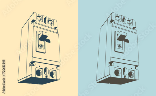 Double pole circuit breaker fuse sketches