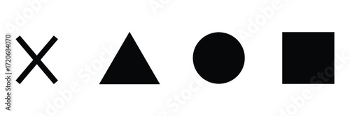 Play station Icon Game. play station cross, triangle, square, circle design game symbols. Game icon design on white background. Logo illustration for business purposes. Vector illustration . Eps 10.