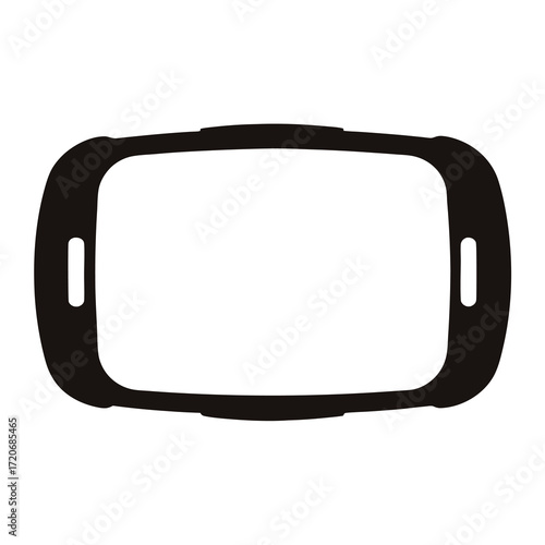 Black silhouette of a virtual reality headset, innovative technology design