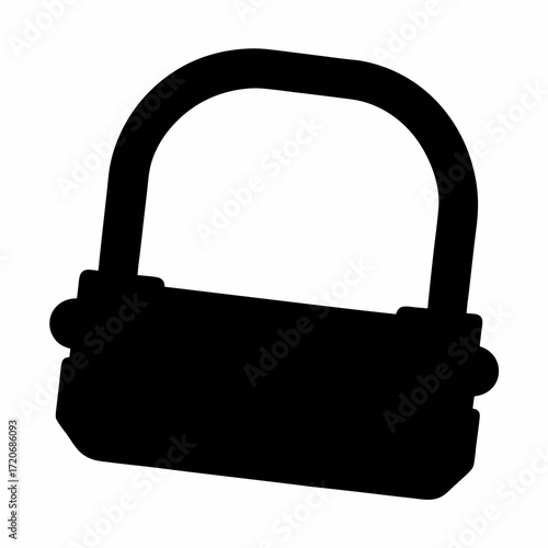 Security Symbol Padlock Black Silhouette Against White Background Representing Privacy and Safety