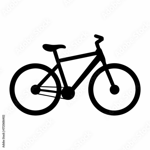 Simple Black and White Bicycle Vector Image for Design Purposes