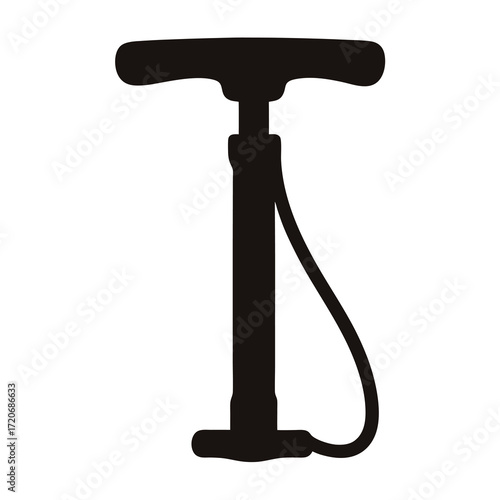 Silhouette of a floor pump for bicycles and other inflatables