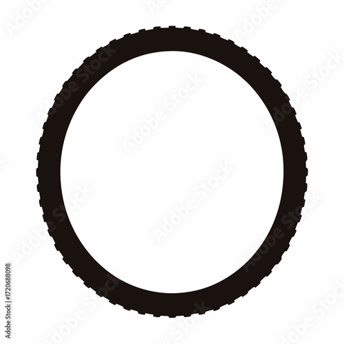 Black tire silhouette circular icon
Black tire silhouette isolated on white background, representing automotive, transport, wheel, rubber, and vehicle maintenance concept.
