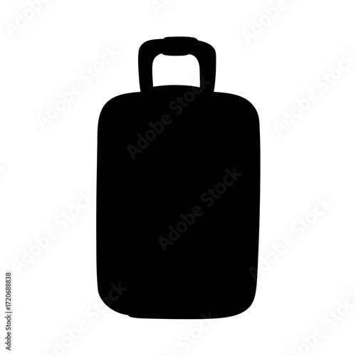 Silhouette of a travel suitcase, luggage, ready for vacation and adventure