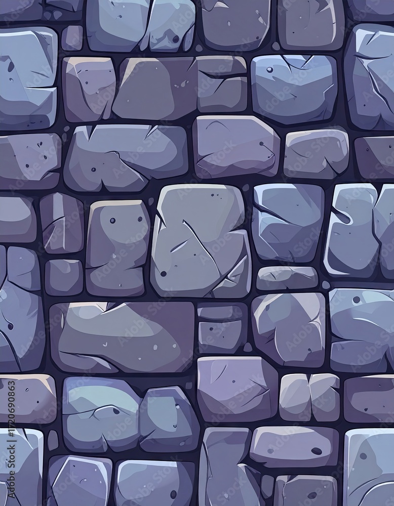 Grayed stone wall seamless pattern