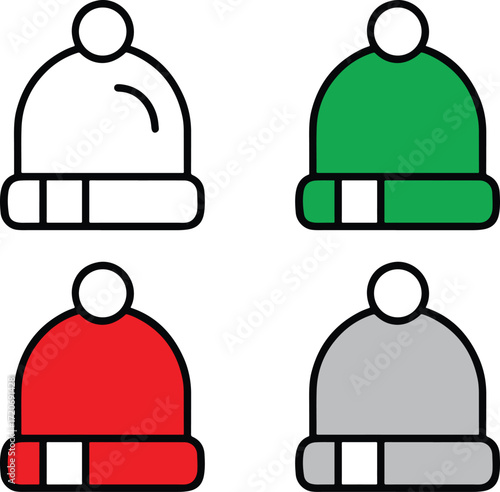  vector Winter hat icon
