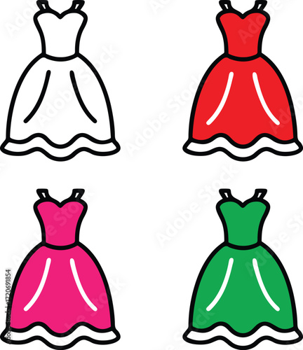 vector woman wedding dress