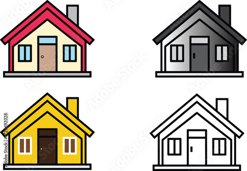  vector house icons set