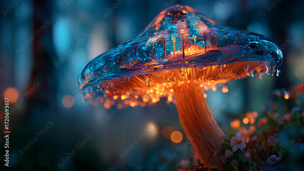 Obraz premium Magical Bioluminescent Forest Scene in Dreamlight