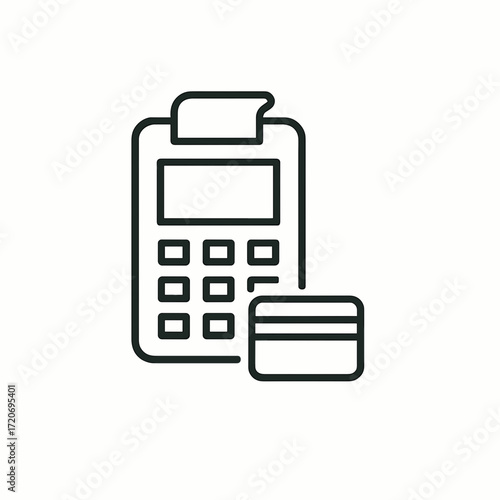 Payment terminal with credit card for cashless transactions  