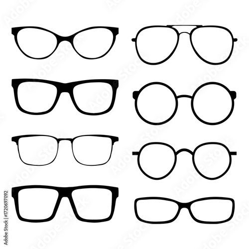 Black glasses silhouette collection