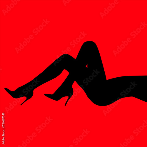 sensual woman in heels black silhouette