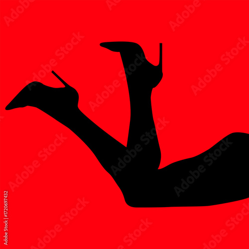 sensual woman in heels black silhouette
