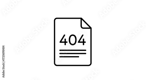 404 error page icon on simple white background  