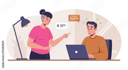 Boss Scolding Employee for Mistakes at Work