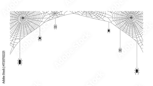 Web of Shadows: A chilling depiction of a spiderweb, meticulously crafted, with a focus on the intricate pattern and design, creating an eerie ambiance, perfect for Halloween.