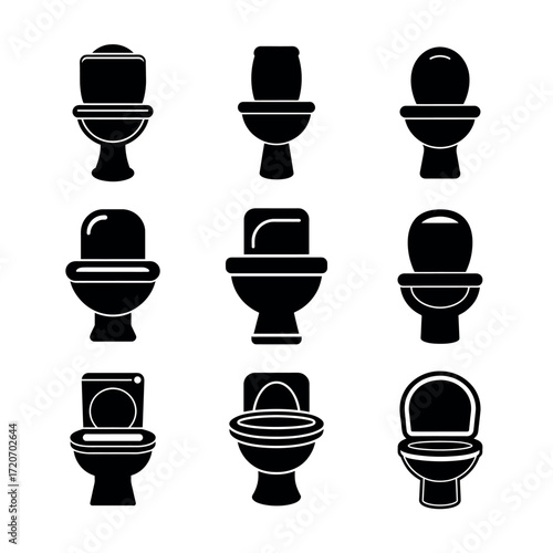 Toilet Icons – Bathroom, Restroom, Sanitary, and Hygiene Vector Set