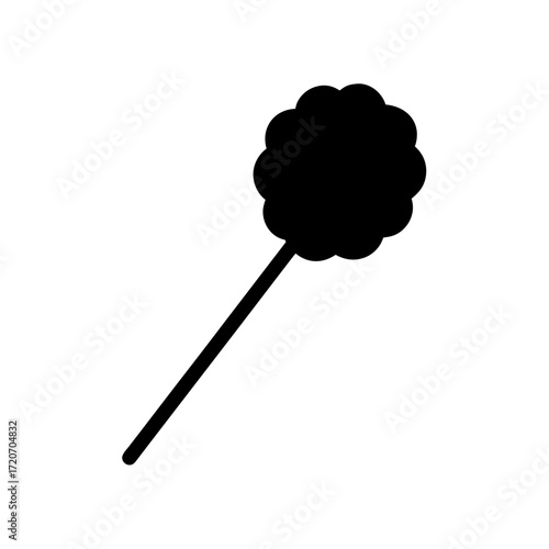 Cotton Swab Silhouette Vector Flat and Clean Look