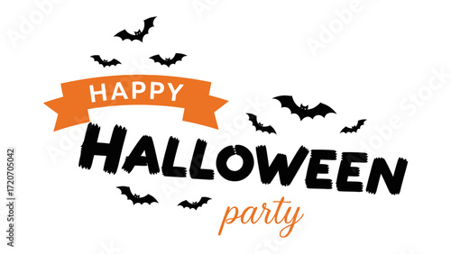 Halloween Celebration: A festive Halloween party invitation with an orange banner and bat silhouettes, setting a playful tone for a spooky celebration.