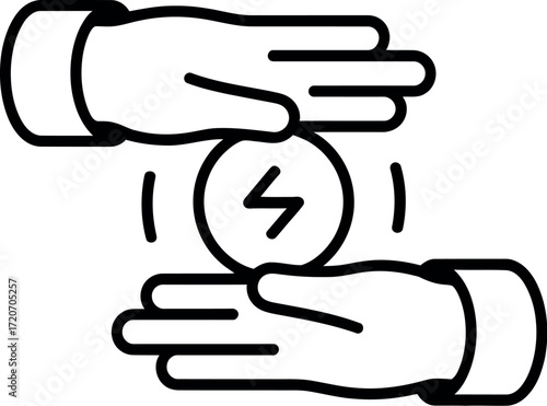 Hands cradling a glowing energy symbol, representing protection and innovation.