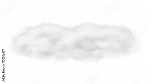 Soft Fluffy White Cloud Floating on Isolated transparent background