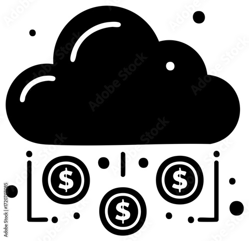 Cloud technology generating money online financial growth and digital revenue stream