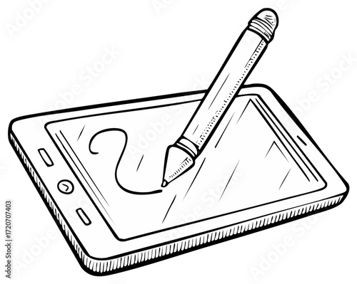 Digital Drawing Sketch Tablet with Stylus Pencil Illustration Artistic Technology Doodle Device Screen