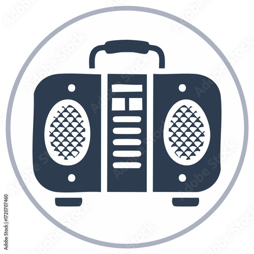 Portable Radio Stereo Vector Icon,  Audio Boombox Sound System, Wireless Speakers