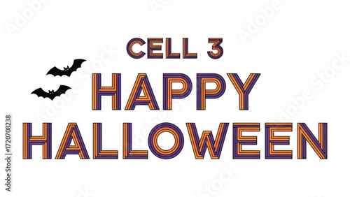 Happy Halloween Greeting: A festive Halloween greeting, featuring spooky bats. Celebrate the spirit of the season and bring a touch of spookiness to your holiday celebrations.
