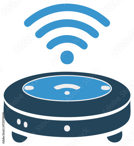 Wireless Router Illustration Network Communication Technology Device Connection Concept